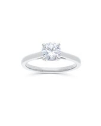 Joyerías Bizzarro Anillo de compromiso solitario de oro blanco 14k con 100pts de diamante (si) (ef) oferta