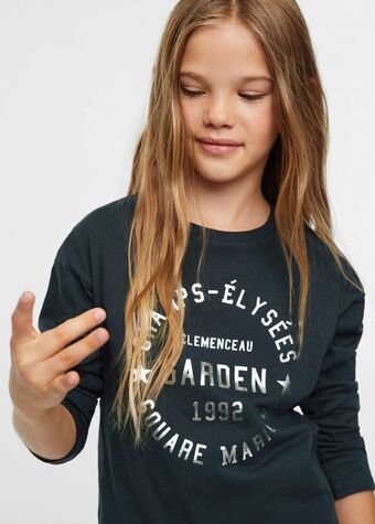 Mango Camiseta manga larga estampada oferta