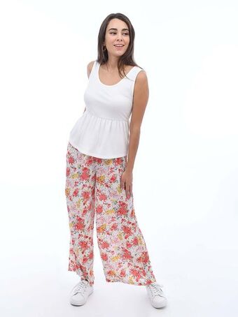 Cuidado con el Perro Pantalón amplio crepé floral oferta