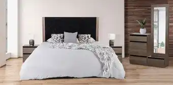 Muebles Dico Recámara king size / matrimonial pietro café con negro 5 piezas oferta