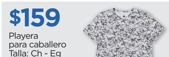 Playera para caballero talla: ch - eg