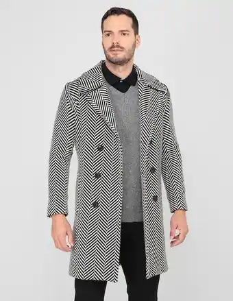 Abrigo merkabá de lana con bolsillos estampado gráfico para hombre