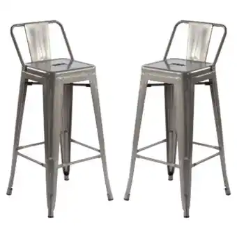 The Home Depot Bancos metal respaldo moderado de 29 pulgadas 43x43x96.5cm 2 piezas plata oferta
