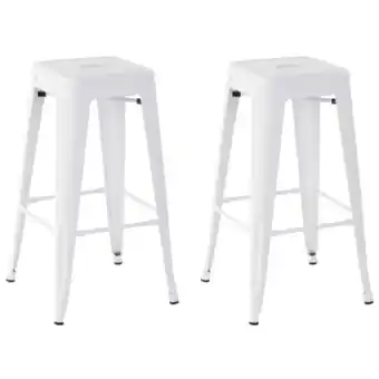 The Home Depot Bancos metal sin respaldo de 29 pulgadas 43x43x73.8cm 2 piezas blanco oferta