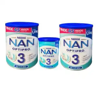 Fórmula infantil nan 3 2 pzas de 1.5 + 1 pza de regalo de 400 g