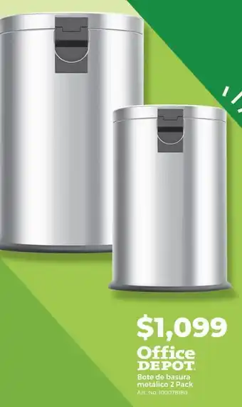 Bote de basura office depot metálico 2 pack