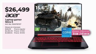 Office Depot Acer laptop gamer nitro 5 oferta