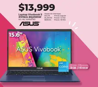 Office Depot Laptop asus vivobook 15 x515ea oferta
