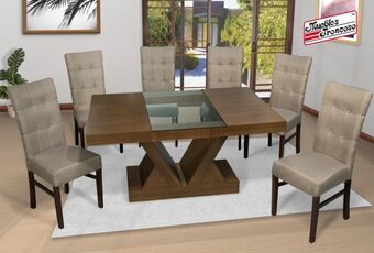 Muebles Troncoso Antecomedor monaco nogal jr - sillas dorian oferta