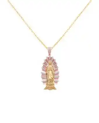 Joyerías Bizzarro Medalla virgen de guadalupe en oro amarillo y rosa 14k (32 mm) chica con zirconias oferta