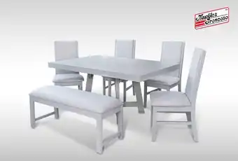 Muebles Troncoso Antecomedor viena perla - sillas y banca argelia silver oferta
