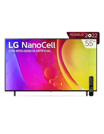 Pantalla lg nanocell smart tv de 55 pulgadas 4k 55nano80sqa con webos