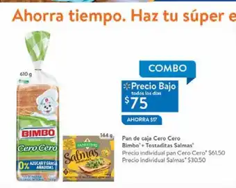 Walmart Pan de caja cero cero oferta