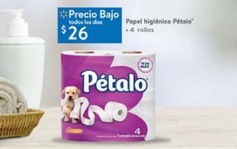 Walmart Papel higiénico pétalo oferta
