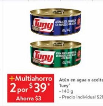 Walmart Atún en agua o aceite oferta