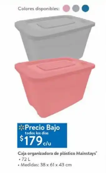 Walmart Cajas organizadoras de plástico mainstays oferta