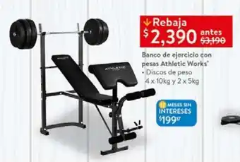 Banco de ejercicio con pesas ahletic works
