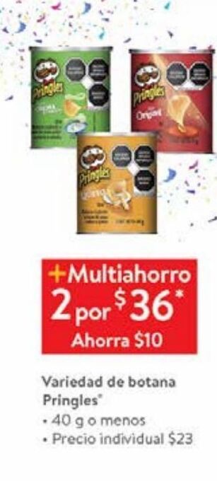 Walmart Botana pringles oferta