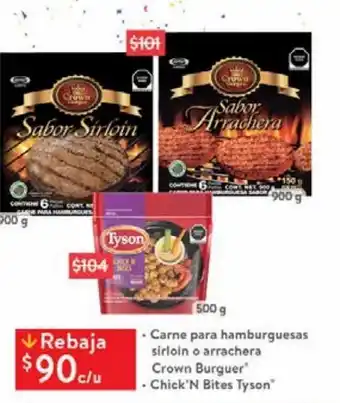 Walmart Carne para hamburguesas sirloin o arrachera oferta
