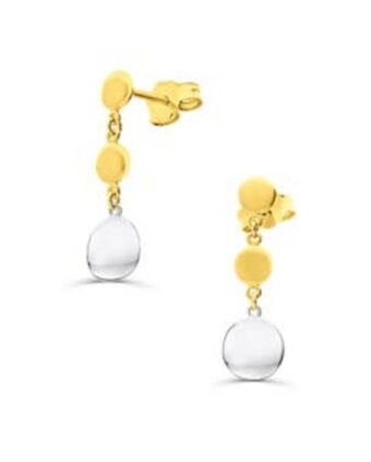 Joyerías Bizzarro Aretes de oro amarillo y blanco 14k oferta