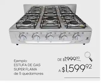 DelSol Estufa de gas super flama de 5 quemadores oferta