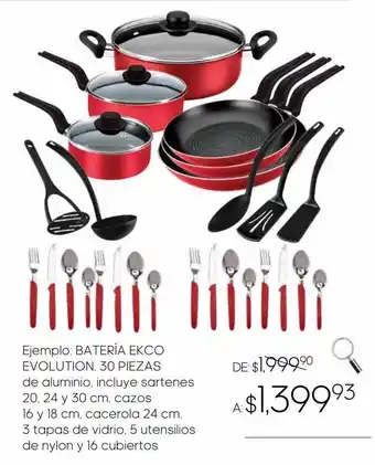 Batería de cocina ekco evolution 30 pzas