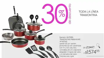 Batería de cocina tramontina primaware 18pz