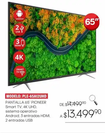 DelSol Pantalla 65" pioneer smart tv 4k oferta