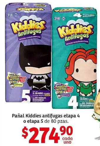 Soriana Mercado Pañal Kiddies Antifugas Etapa 4 o Etapa 5 de 80 pzas oferta