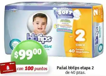 Soriana Mercado Pañal Bbtips Etapa 2 de 40 pzas oferta