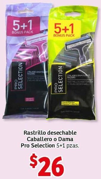 Soriana Mercado Rastrillo Desechable Caballero o Dama Pro Selection 5+1 pzas oferta