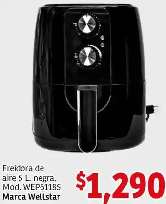 Soriana Mercado Freidora de Aire 5L Negra Mod. WEP61185 Marca Wellstar oferta