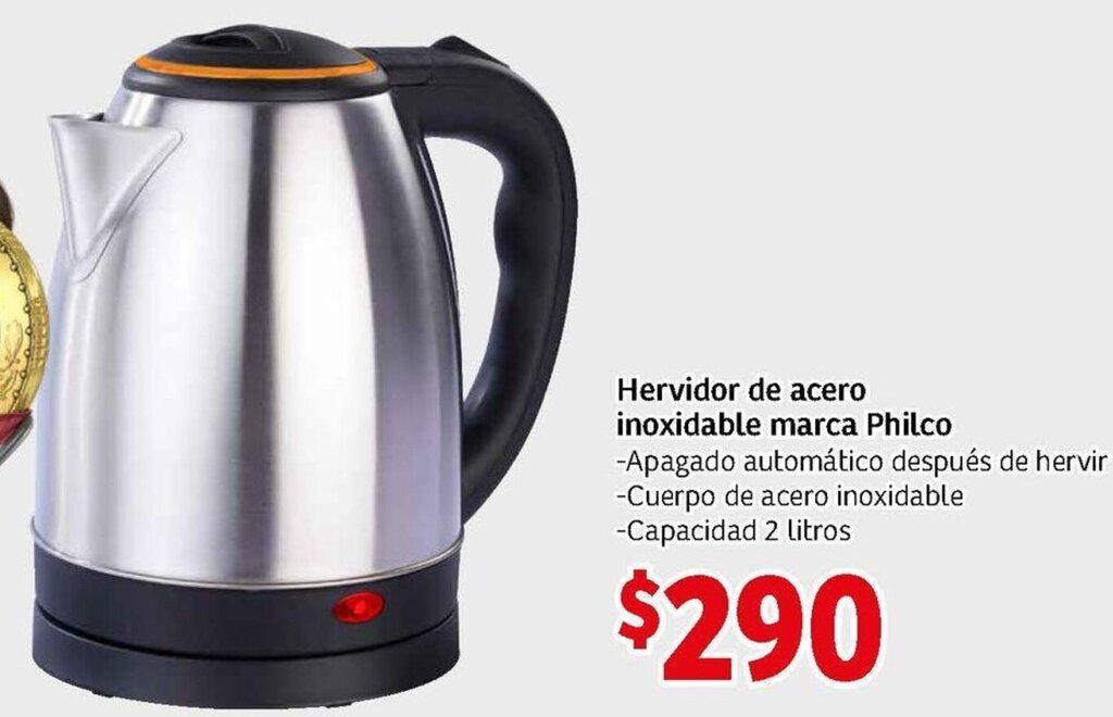 Hervidor de Acero Inoxidable Marca Philco oferta en Soriana Mercado