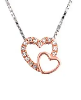 Joyerías Bizzarro Dije de oro rosa de 14k con cadena oro blanco con 4 pts de diamante oferta