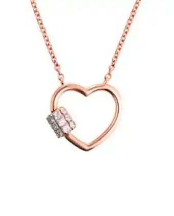 Joyerías Bizzarro Gargantilla de corazon de oro rosa 14k con 14pts de diamante (vs1-vs2) (g-h) (46cm) oferta