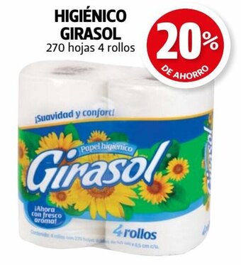 Farmacias Guadalajara Higiénico Girasol 270 hojas 4 rollos oferta