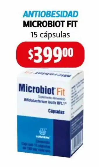 Farmacias Guadalajara Antiobesidad Microbiot Fit 15 cápsulas oferta
