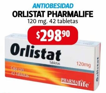 Farmacias Guadalajara Antiobesidad Orlistat Pharmalife 120mg 42 tabletas oferta