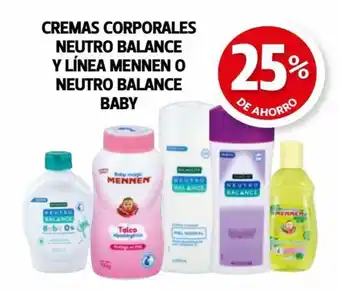 Farmacias Guadalajara Cremas Corporales Neutro Balance y Línea Mennen o Neutro Balance Baby oferta