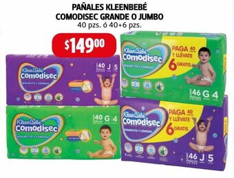 Farmacias Guadalajara Pañales Kleenbebé Cocodisec Grande o Jumbo 40 pzs ó 40+6 pzs oferta