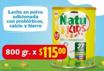 Farmacias Guadalajara Leche en Polvo Adicionada con Probióticos Calcio y Hierro Natu Kids 800g oferta