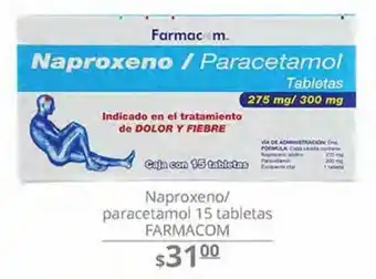 La Comer Naproxeno/ paracetamol 15 tabletas farmacom oferta