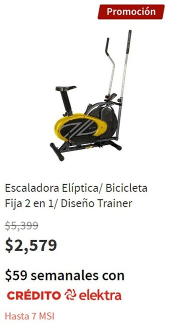 Escaladora Elíptica / Bicicleta Fija 2 en 1 / Diseño Trainer
