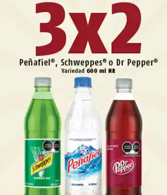 Peñafiel, Schweppes o Dr Pepper variedad 3 x 600ml