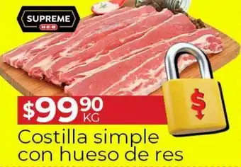 Supreme HEB Costilla Simple con Hueso de Res
