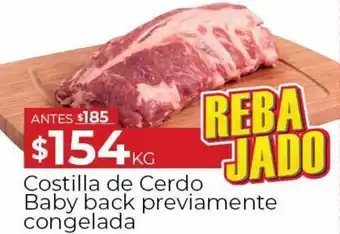 HEB Costilla de Cerdo Baby Back Previamente Congelada oferta