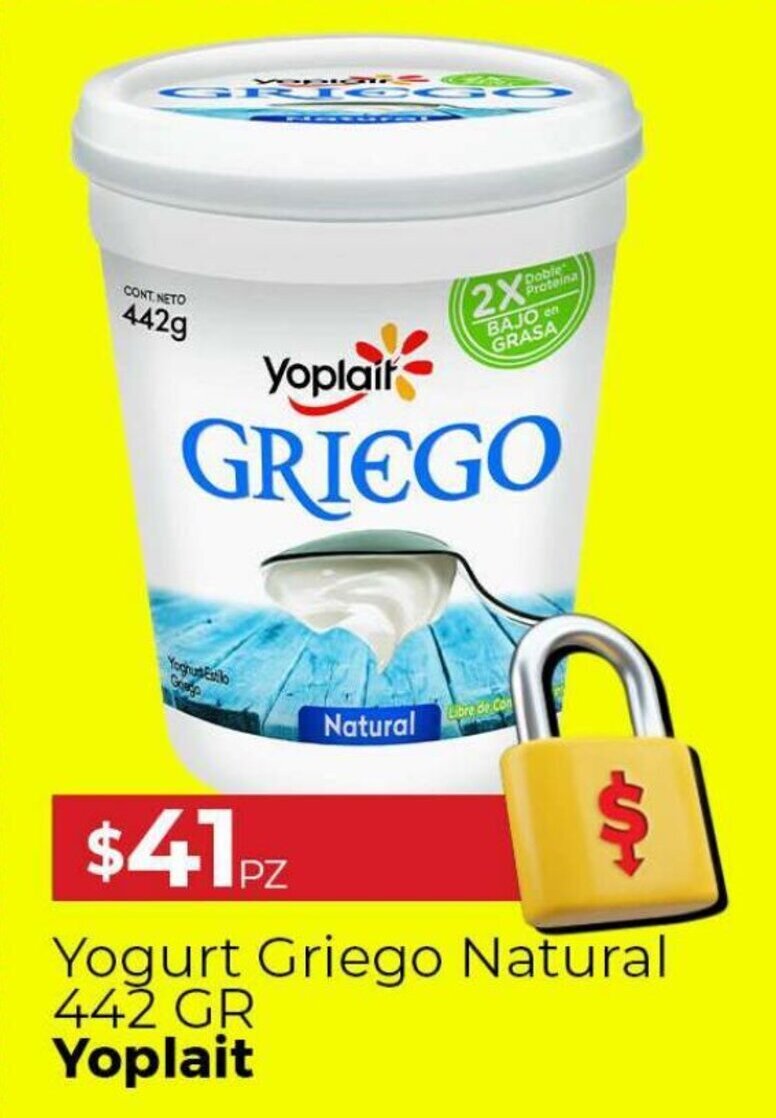 Yogurt Griego Natural Yoplait 442g oferta en HEB