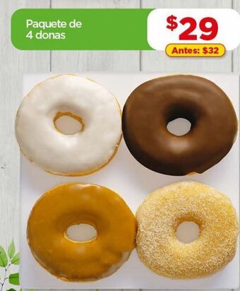 Bodega Aurrerá Paquete de 4 donas oferta