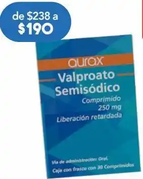 Farmacia San Pablo Valproato semi com 250mg c/30 aurax oferta