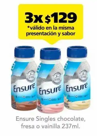 Farmacia San Pablo Ensure singles chocolate, fresa o vainilla 237ml oferta